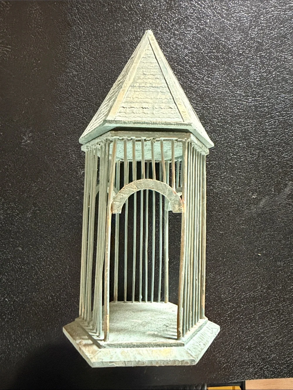 Vintage-Style Green Wooden Decorative Lantern